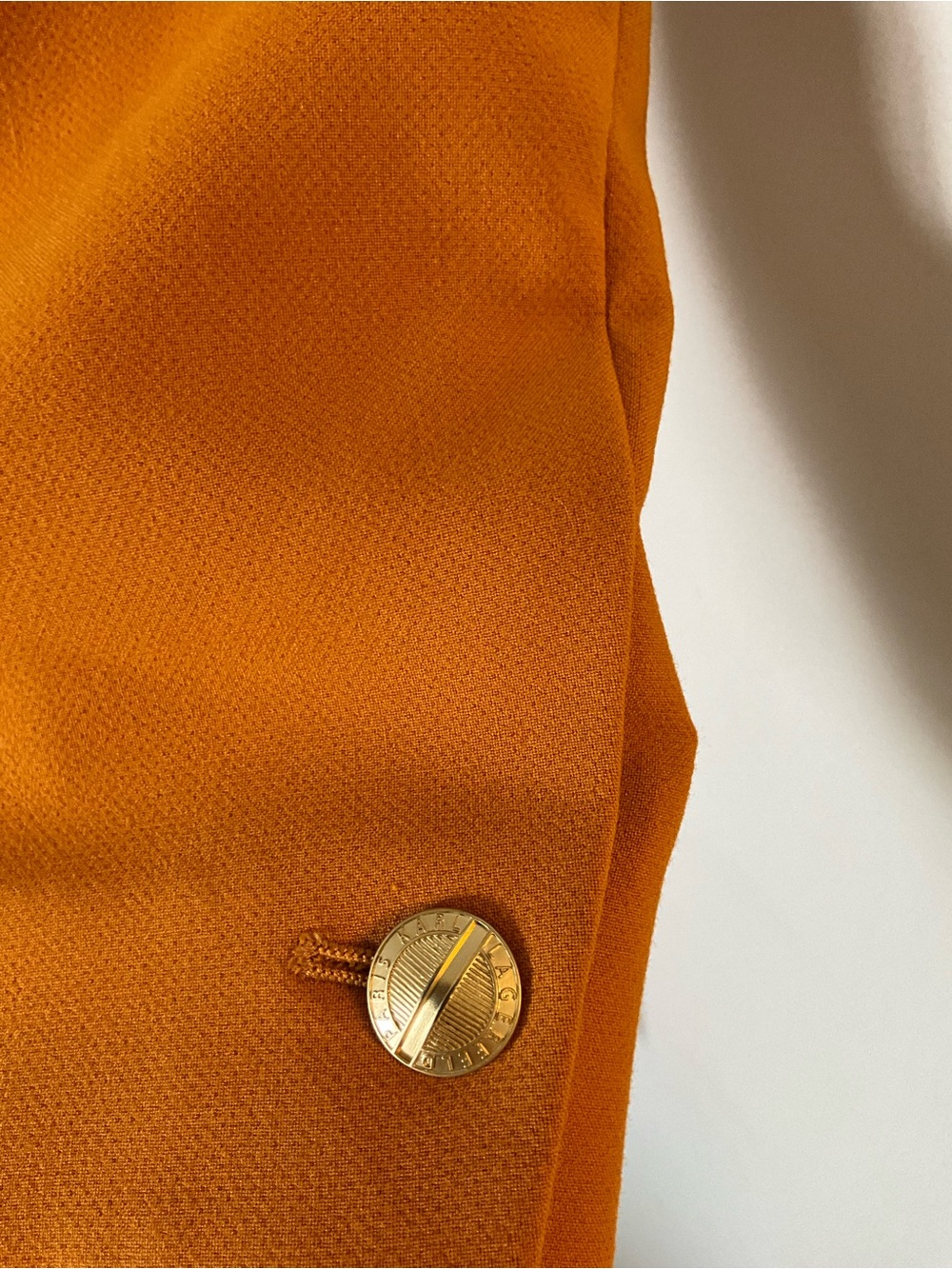 Karl Lagerfeld Mustard Coat with Gold Buttons - Picture 4 of 9